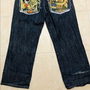 Japanese Samarai Tattoo Jeans 42x 32 